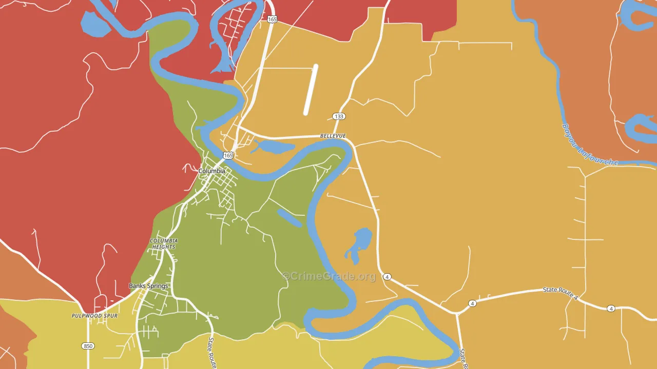 Columbia Heights, LA Map of Arson Rates