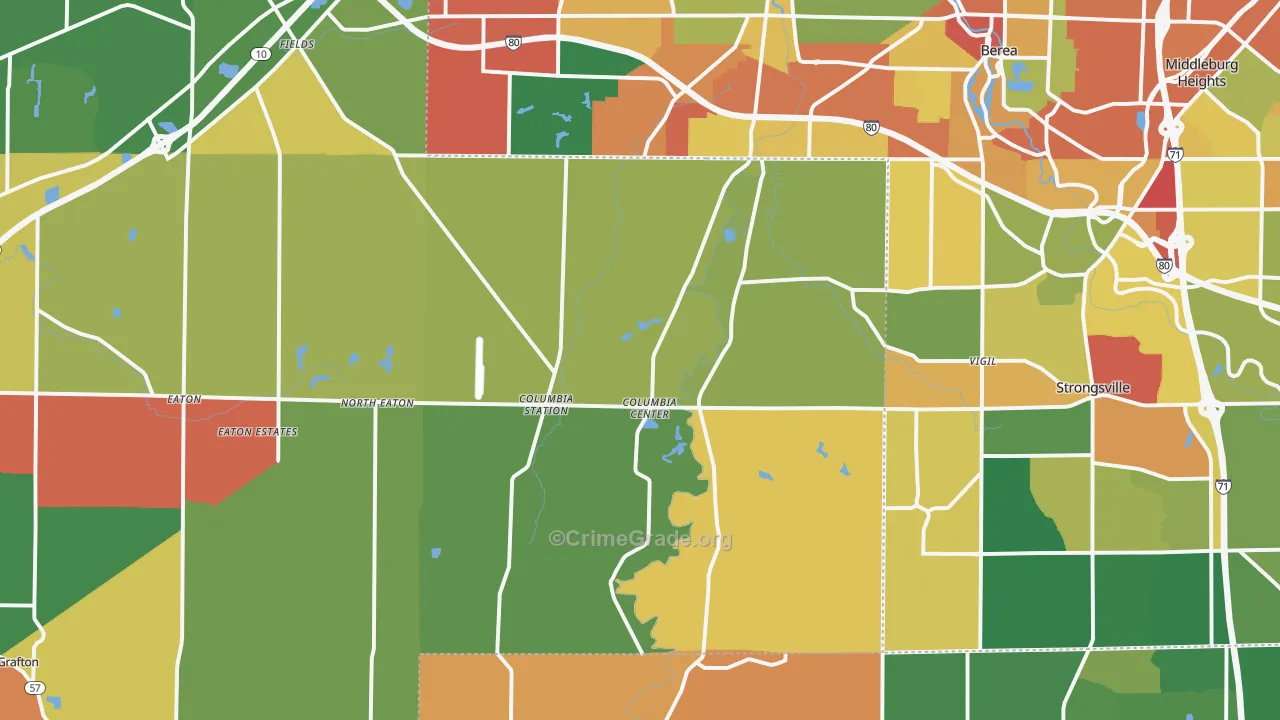 Columbia Station, OH Map of Arson Rates