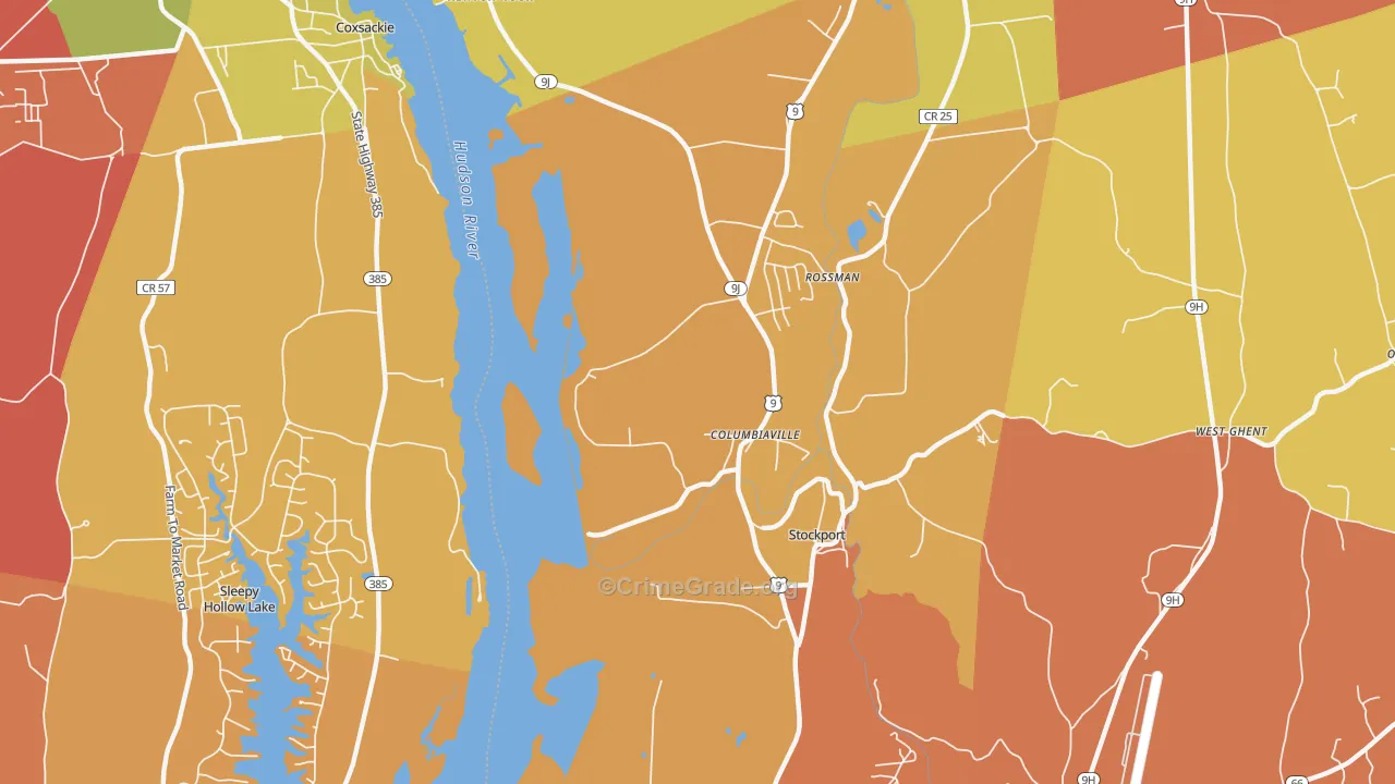 Columbiaville, NY Map of Arson Rates