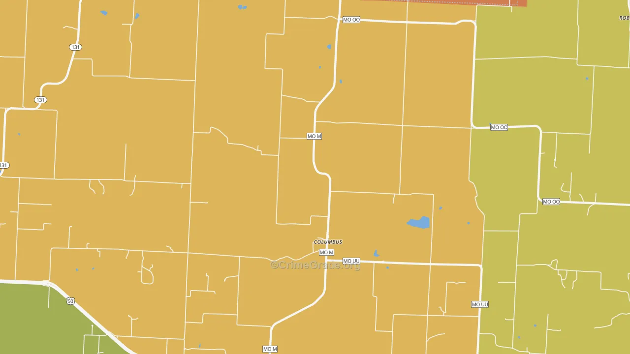 Columbus, MO Map of Arson Rates