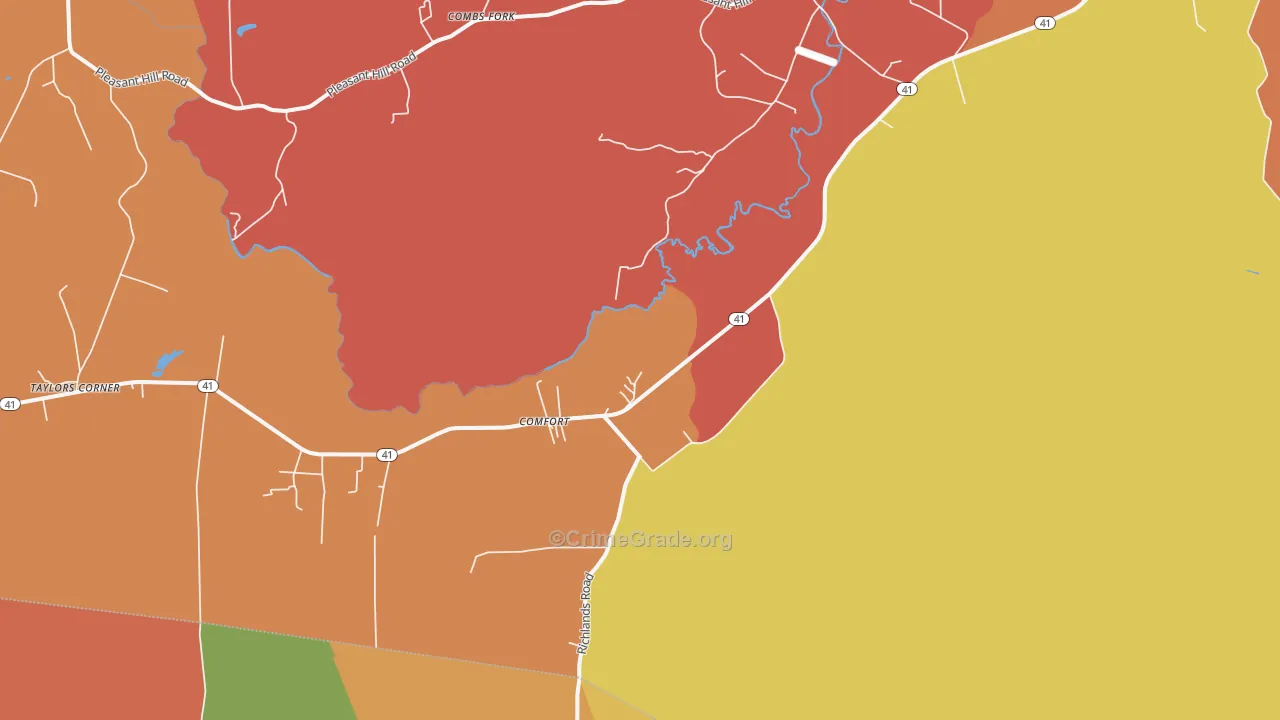 Comfort, NC Map of Arson Rates