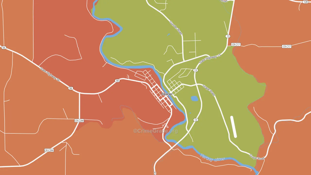 Communia, IA Map of Arson Rates