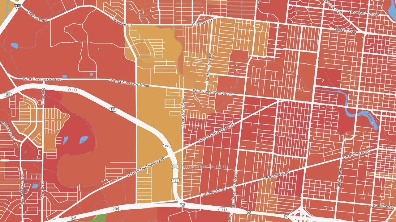 Community Workers Council, San Antonio, TX Map of Arson Rates