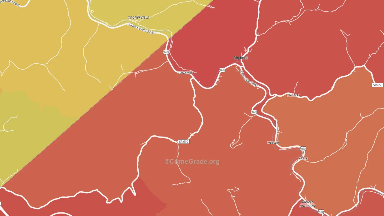 Conaway, VA Map of Arson Rates