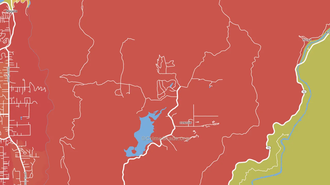 Concow, CA Map of Arson Rates