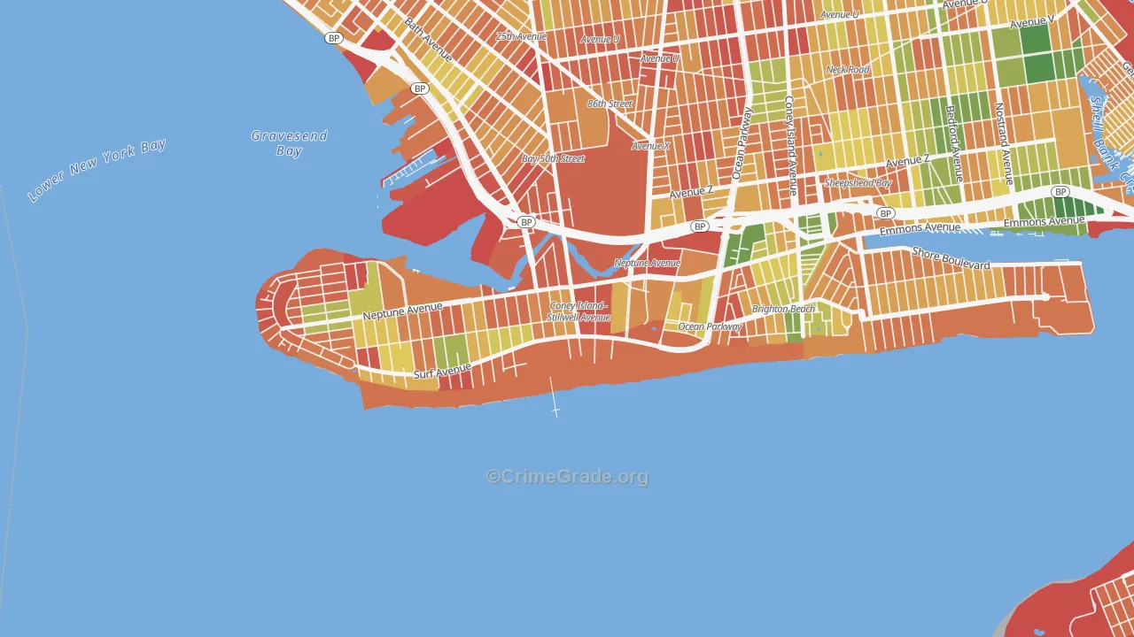 Coney Island, Brooklyn, NY Map of Arson Rates