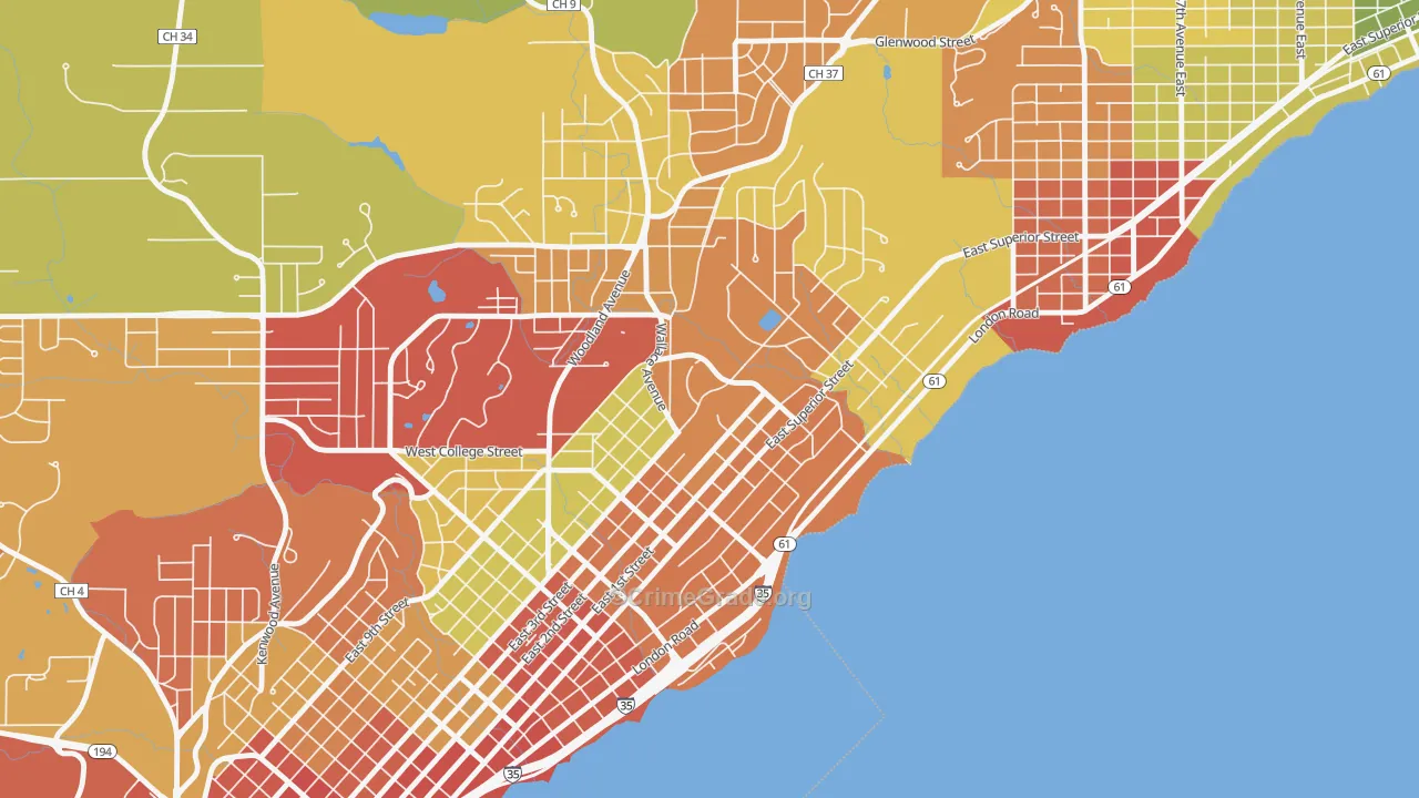 Congdon Park, Duluth, MN Map of Arson Rates