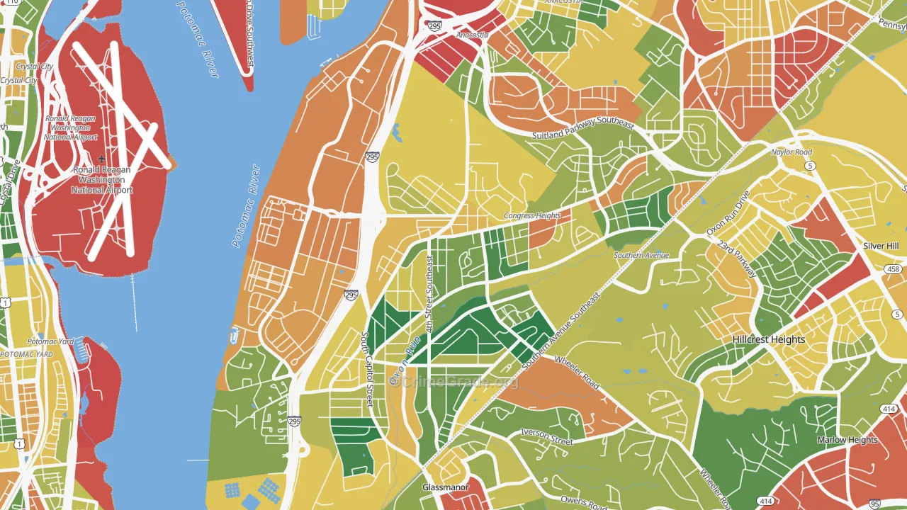 Congress Heights, Washington, DC Map of Arson Rates