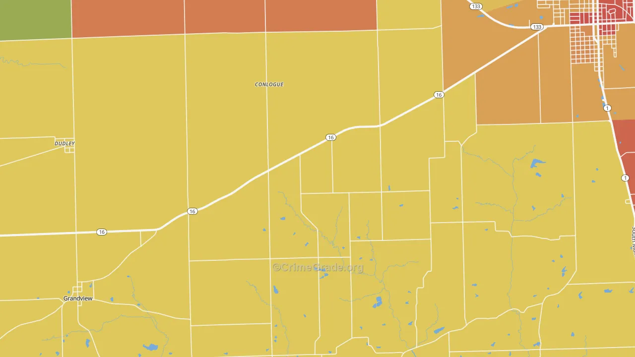 Conlogue, IL Map of Arson Rates