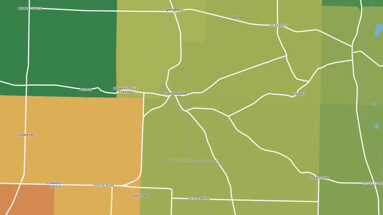 Conneautville, PA Map of Arson Rates