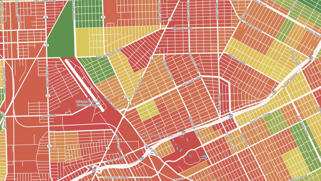 Conner, Detroit, MI Map of Arson Rates
