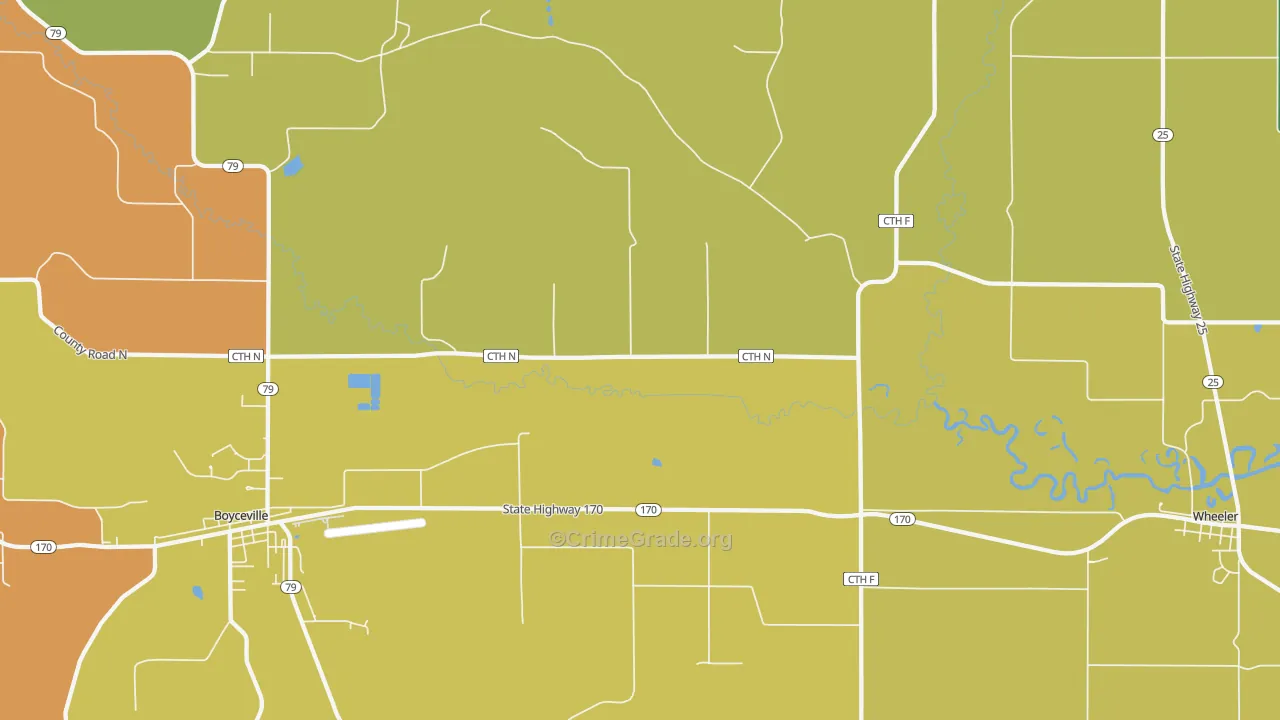 Connorsville, WI Map of Arson Rates