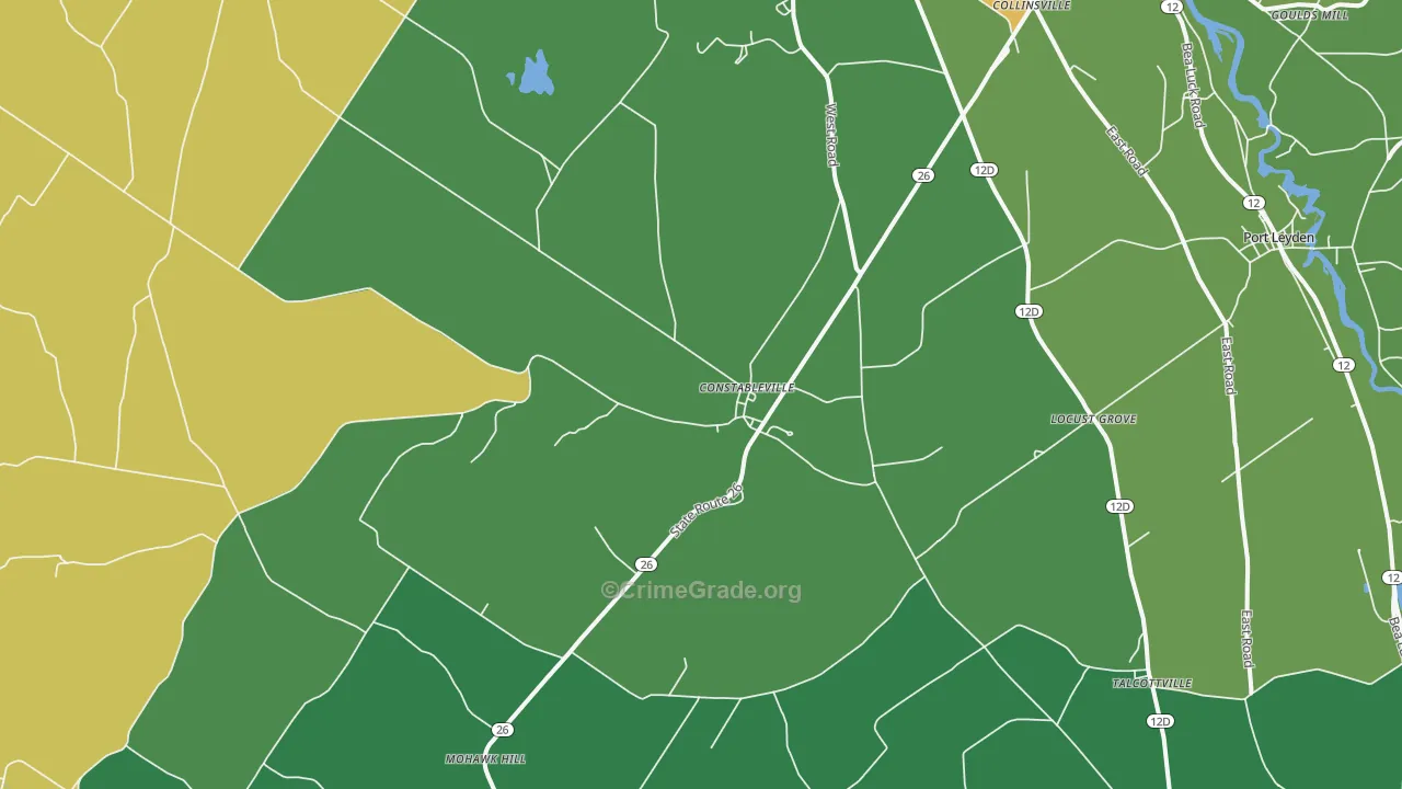 Constableville, NY Map of Arson Rates