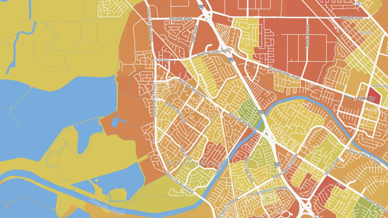 Contempo, Union City, CA Map of Arson Rates