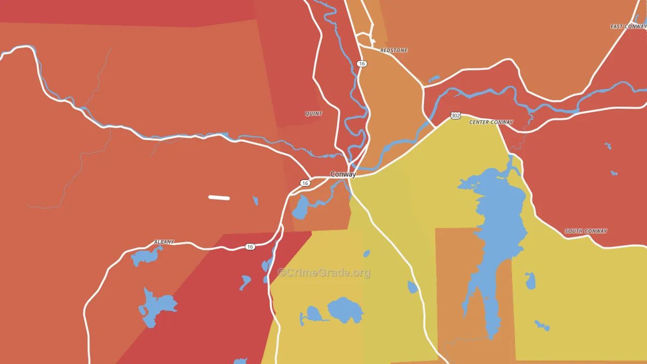 Conway, NH Map of Arson Rates