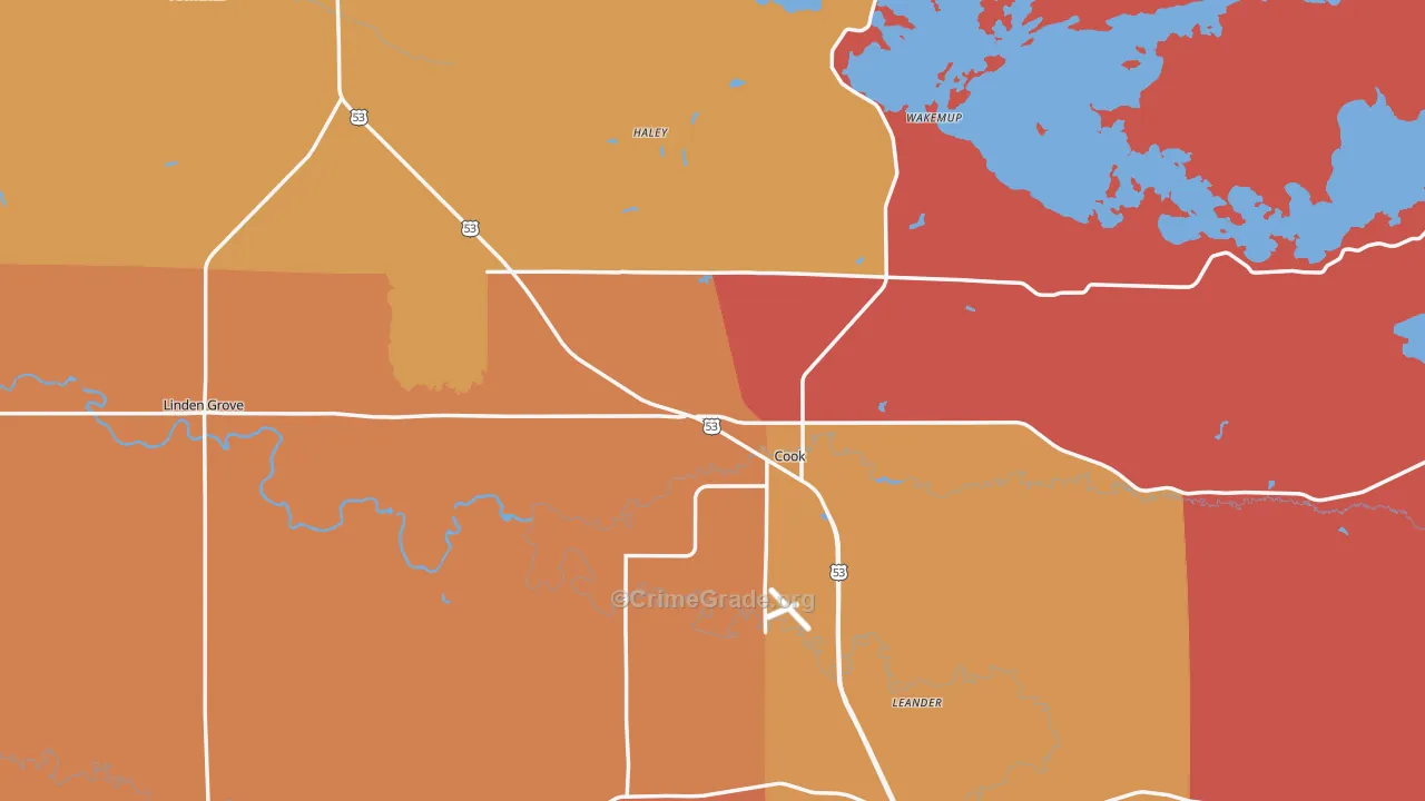Cook, MN Map of Arson Rates