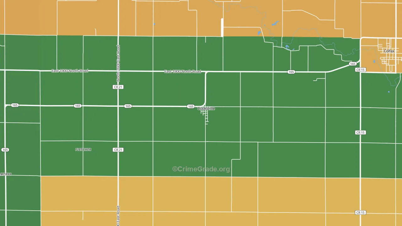 Cooksville, IL Map of Arson Rates
