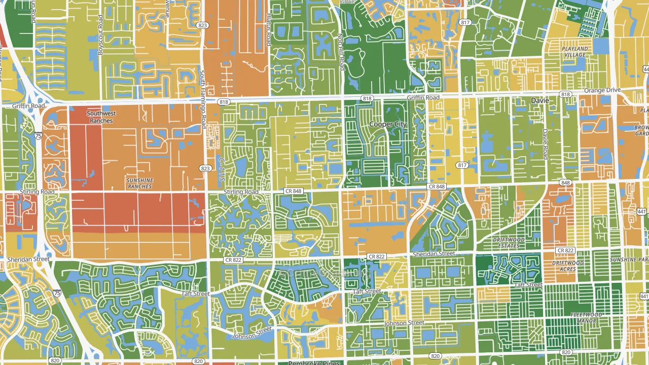 Cooper City, FL Map of Arson Rates