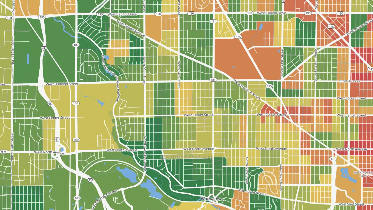 Cooper Park, Milwaukee, WI Map of Arson Rates