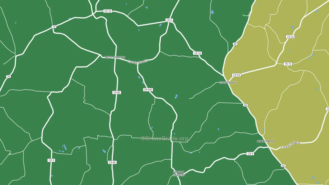 Cooperdale, OH Map of Arson Rates