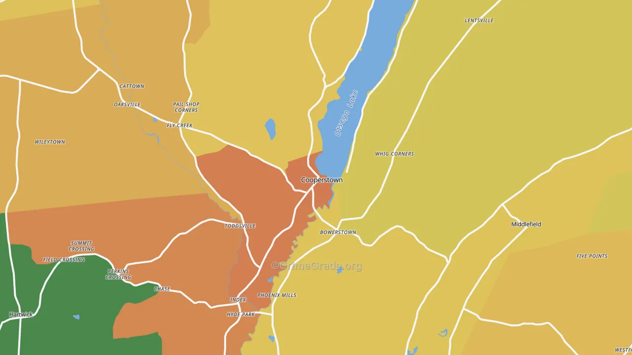 Cooperstown, NY Map of Arson Rates