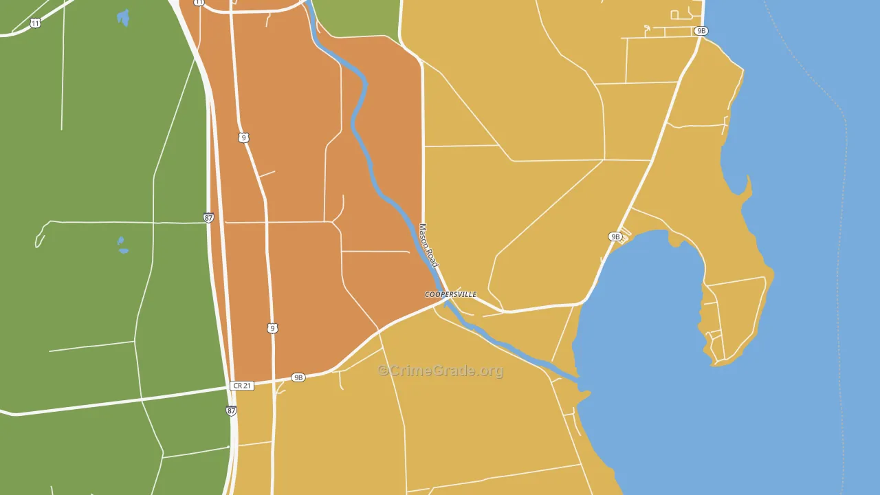 Coopersville, NY Map of Arson Rates