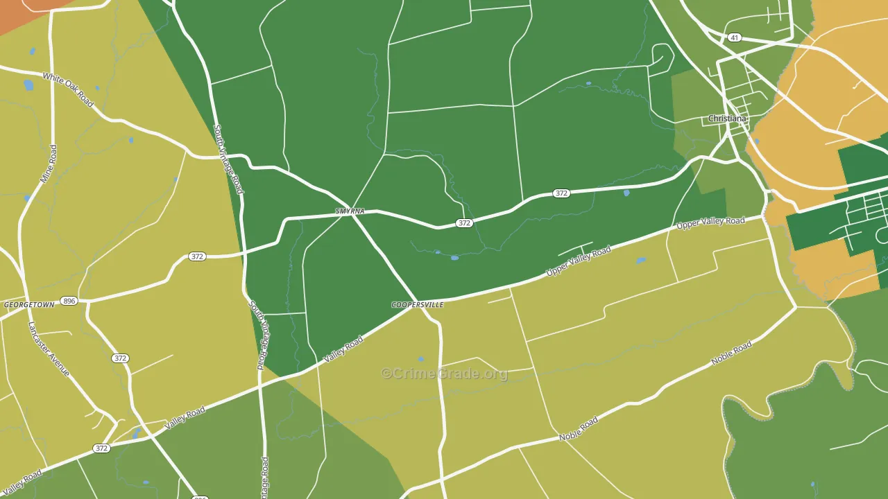 Coopersville, PA Map of Arson Rates