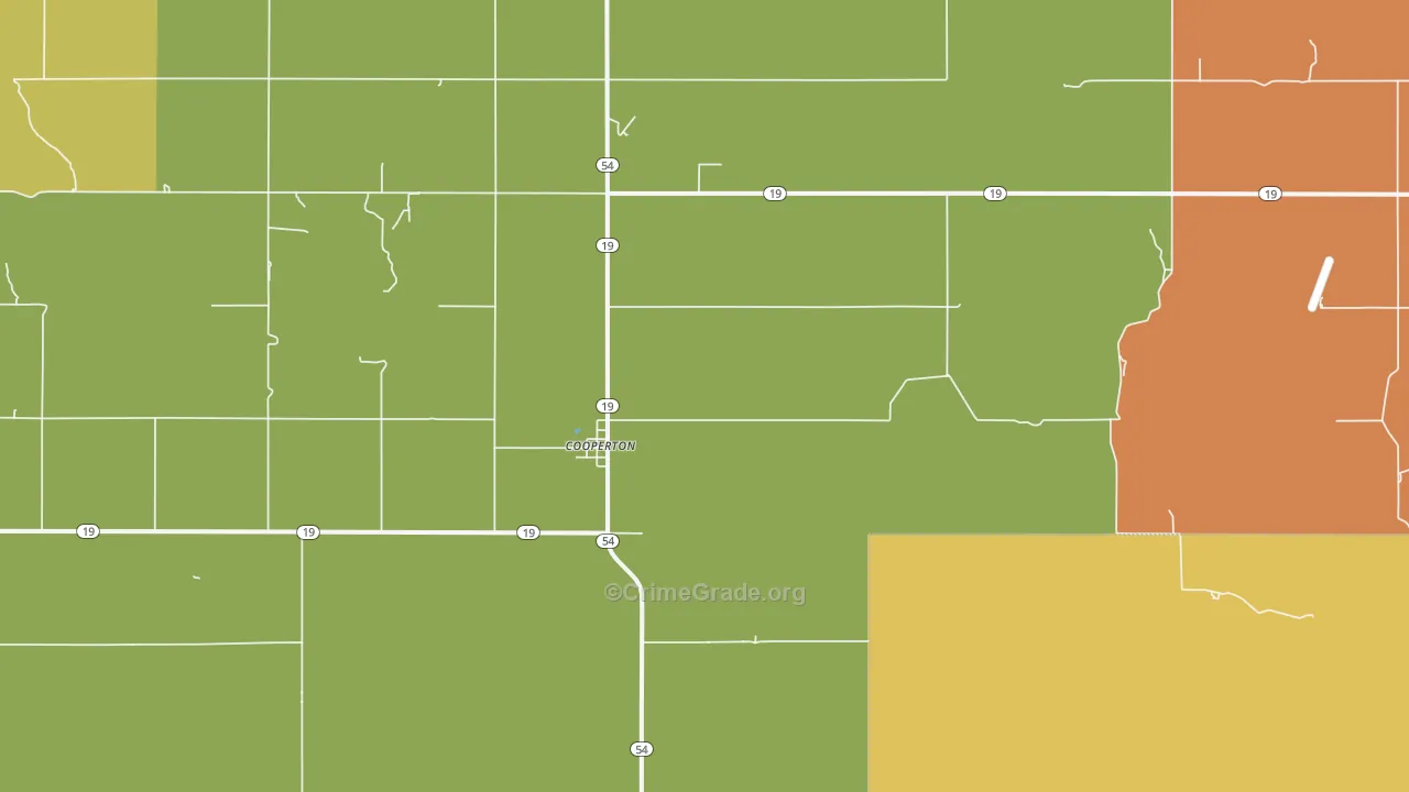 Cooperton, OK Map of Arson Rates