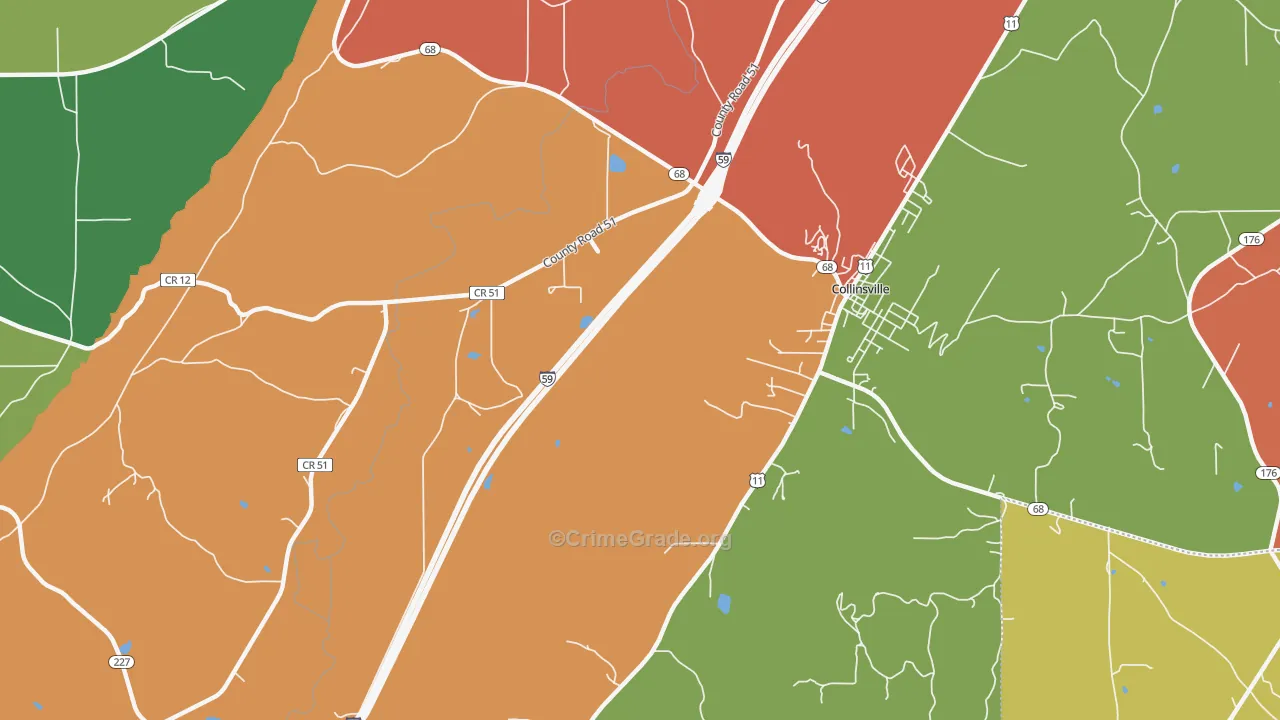Copeland Bridge, AL Map of Arson Rates