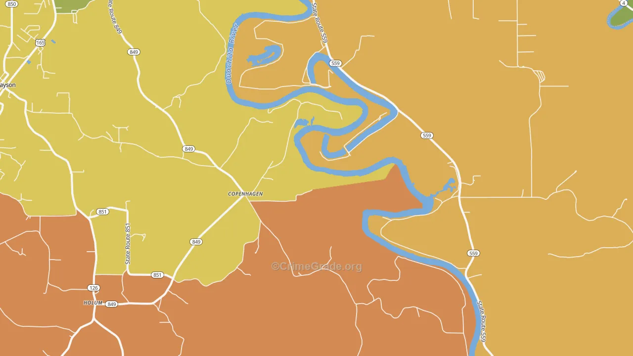 Copenhagen, LA Map of Arson Rates