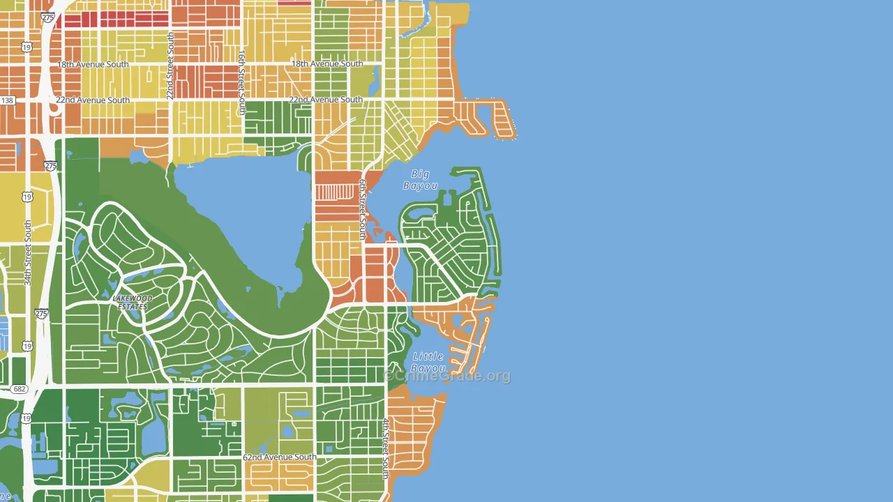 Coquina Key, St. Petersburg, FL Map of Arson Rates