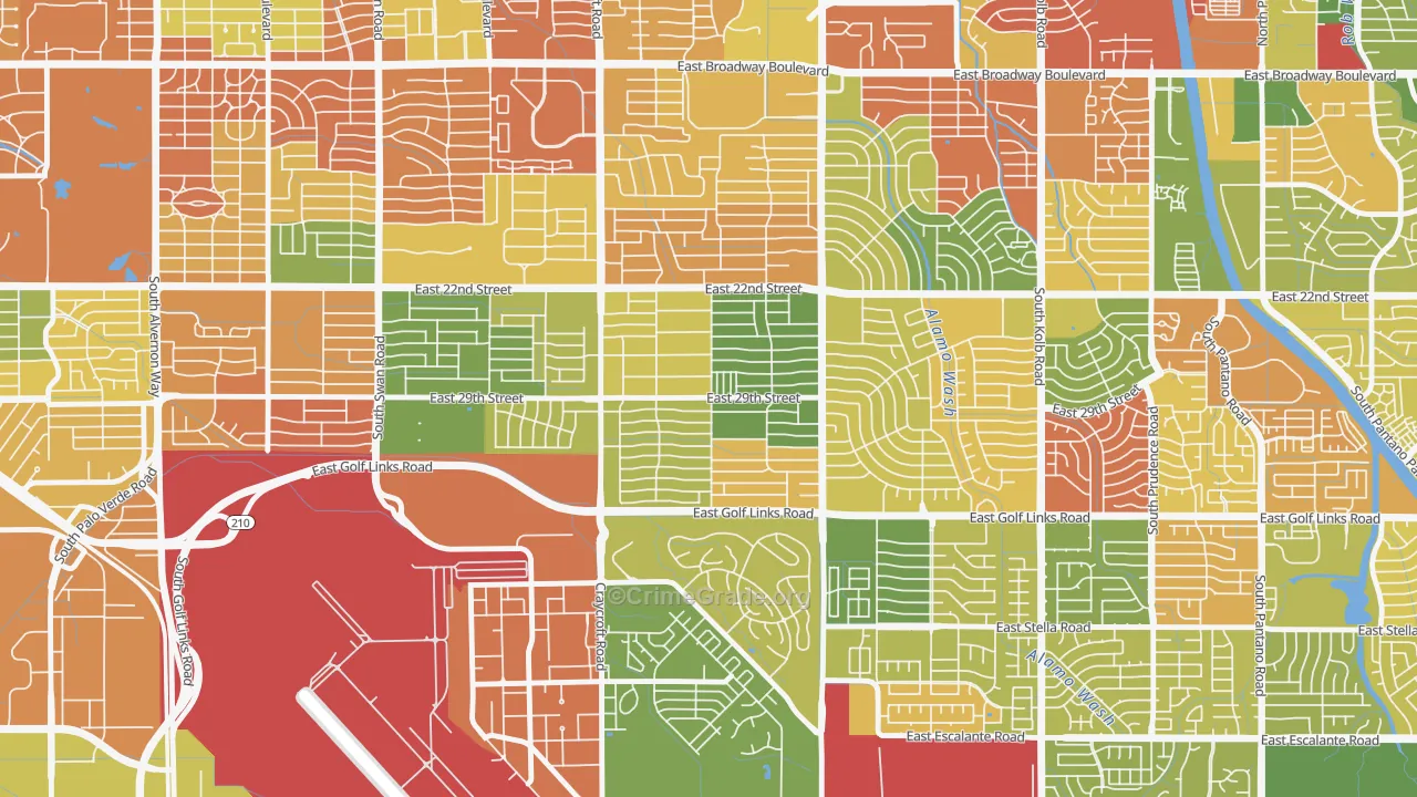 Corbett, Tucson, AZ Map of Arson Rates