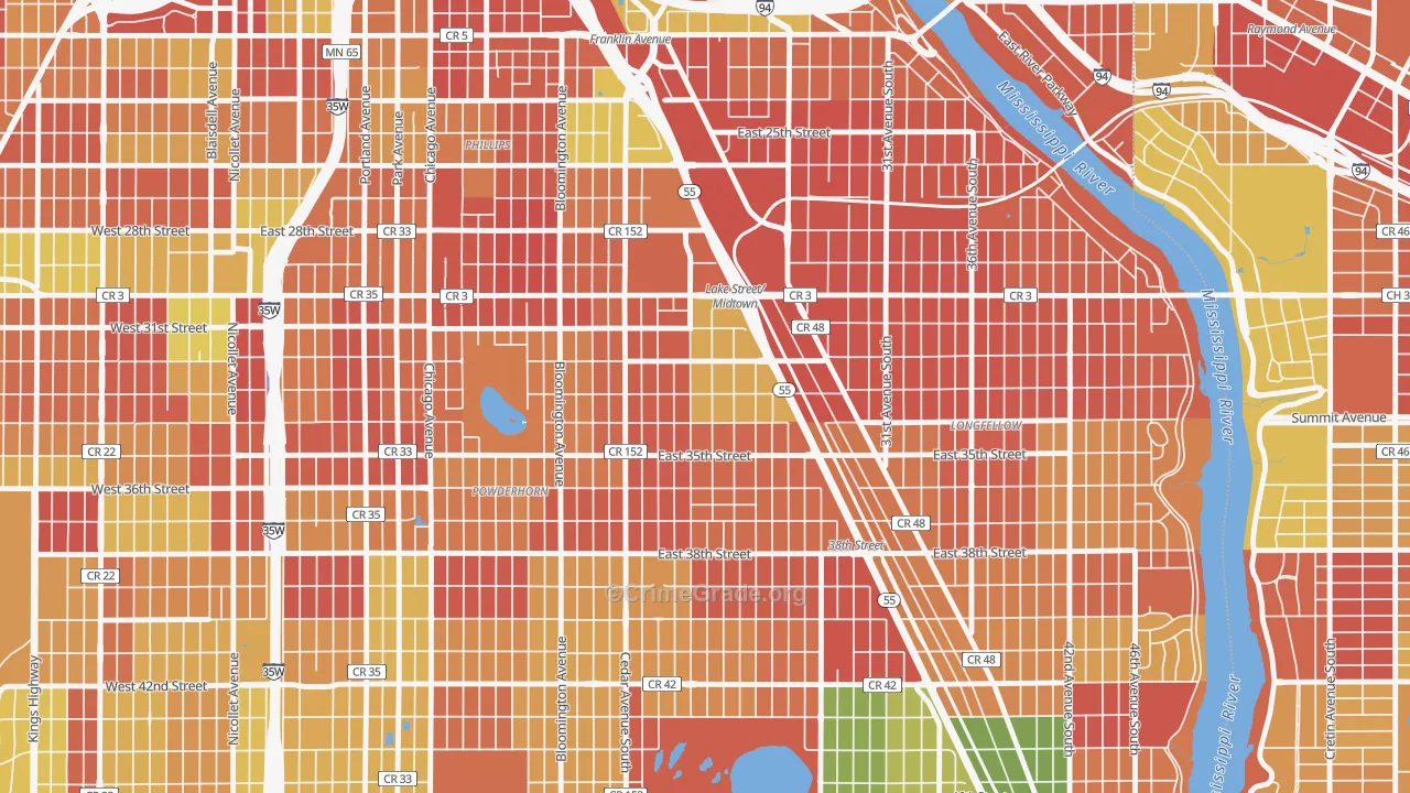 Corcoran, Minneapolis, MN Map of Arson Rates