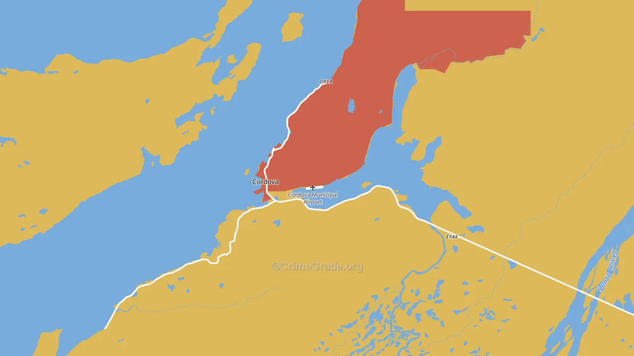 Cordova, AK Map of Arson Rates