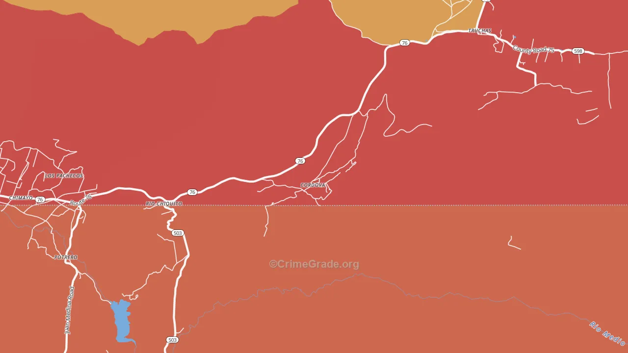 Cordova, NM Map of Arson Rates