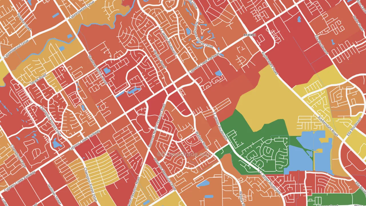Cornerstone Village North, Houston, TX Map of Arson Rates
