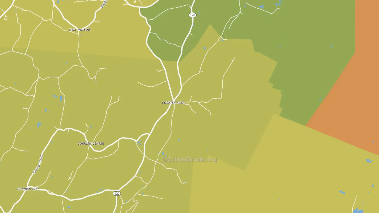 Cornish Flat, NH Map of Arson Rates