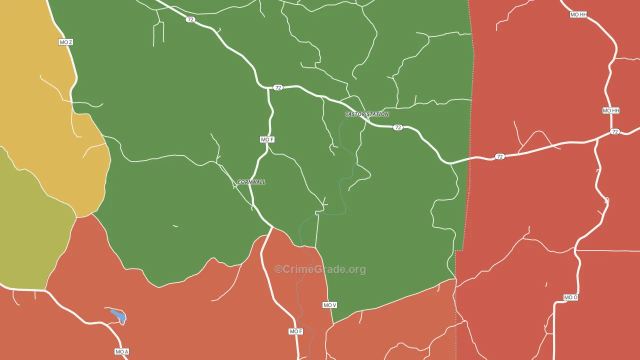Cornwall, MO Map of Arson Rates