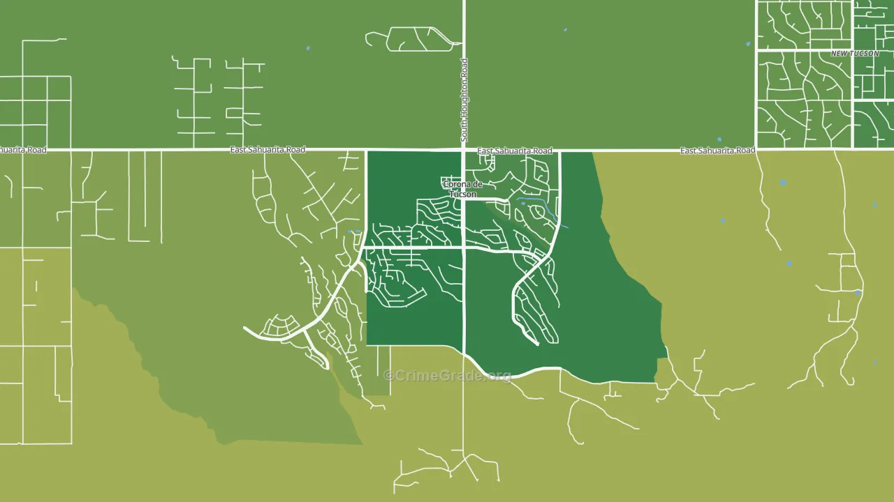 Corona de Tucson, AZ Map of Arson Rates