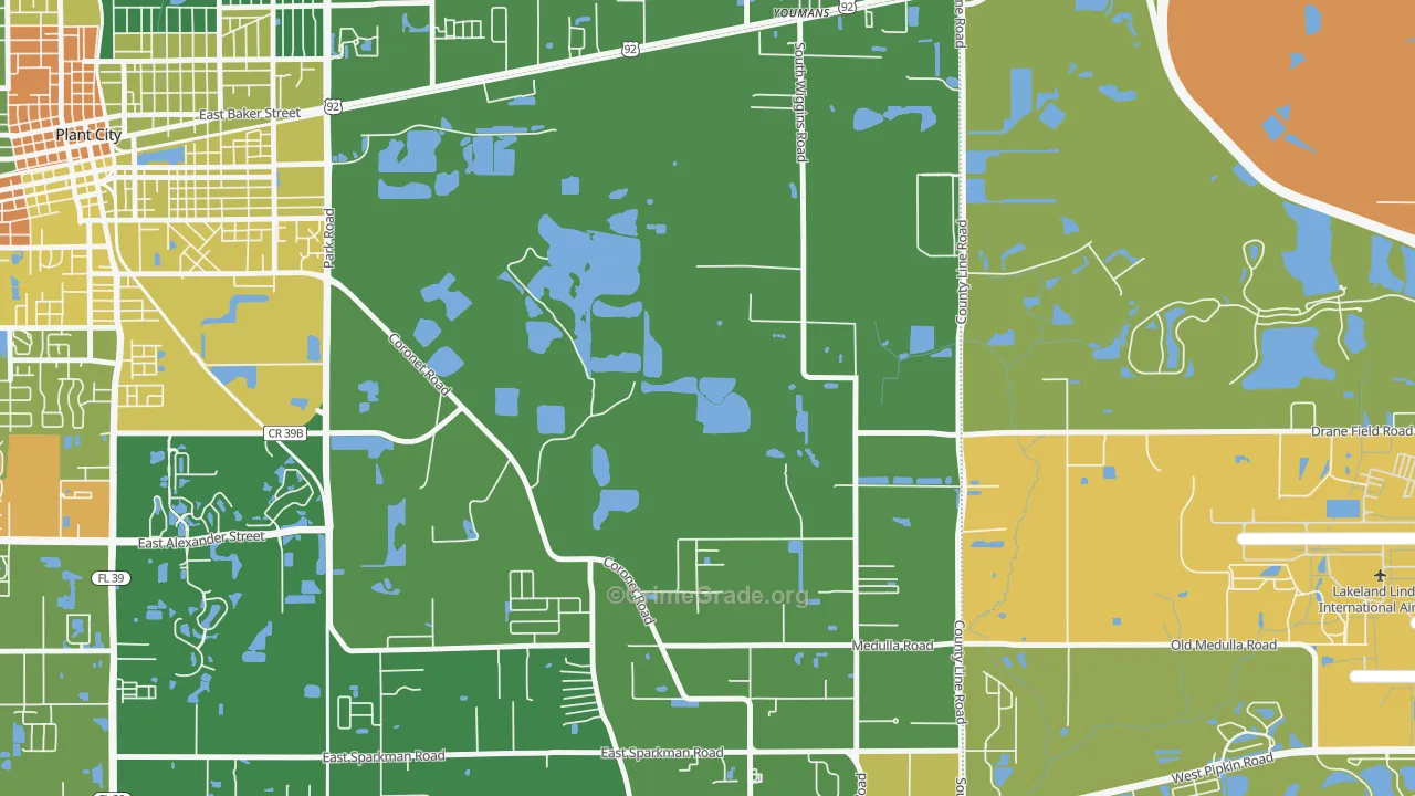 Coronet, FL Map of Arson Rates