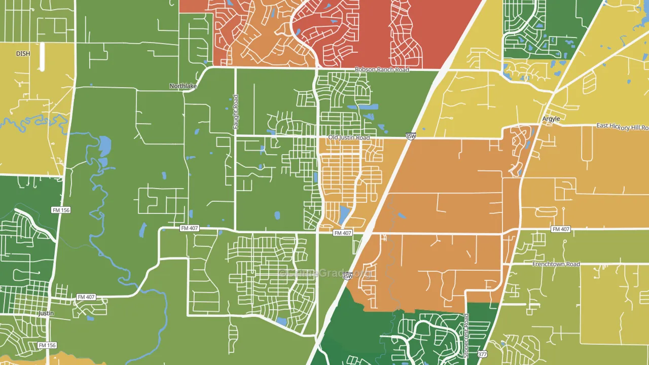 Corral City, TX Map of Arson Rates