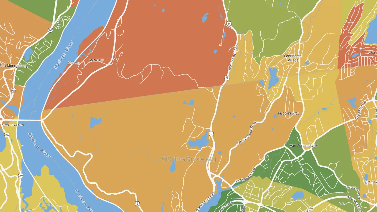 Cortlandt, NY Map of Arson Rates