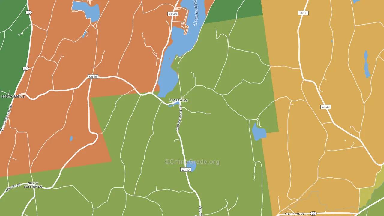Cossayuna, NY Map of Arson Rates