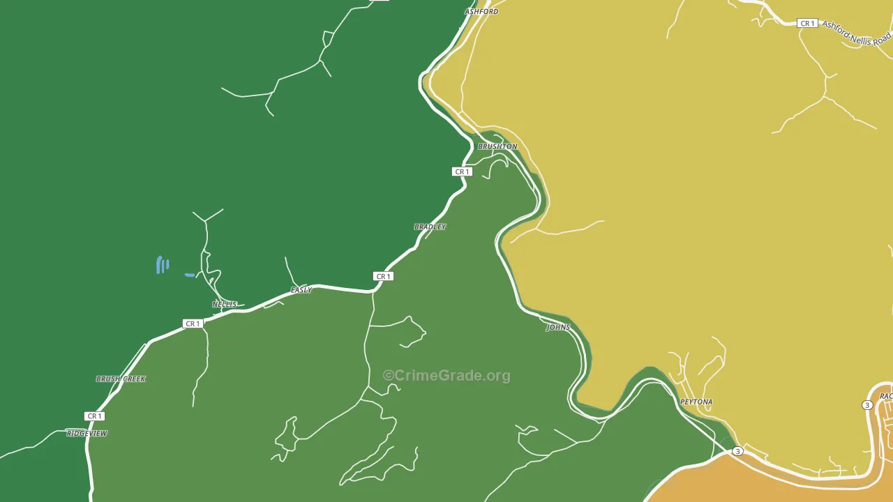 Costa, WV Map of Arson Rates