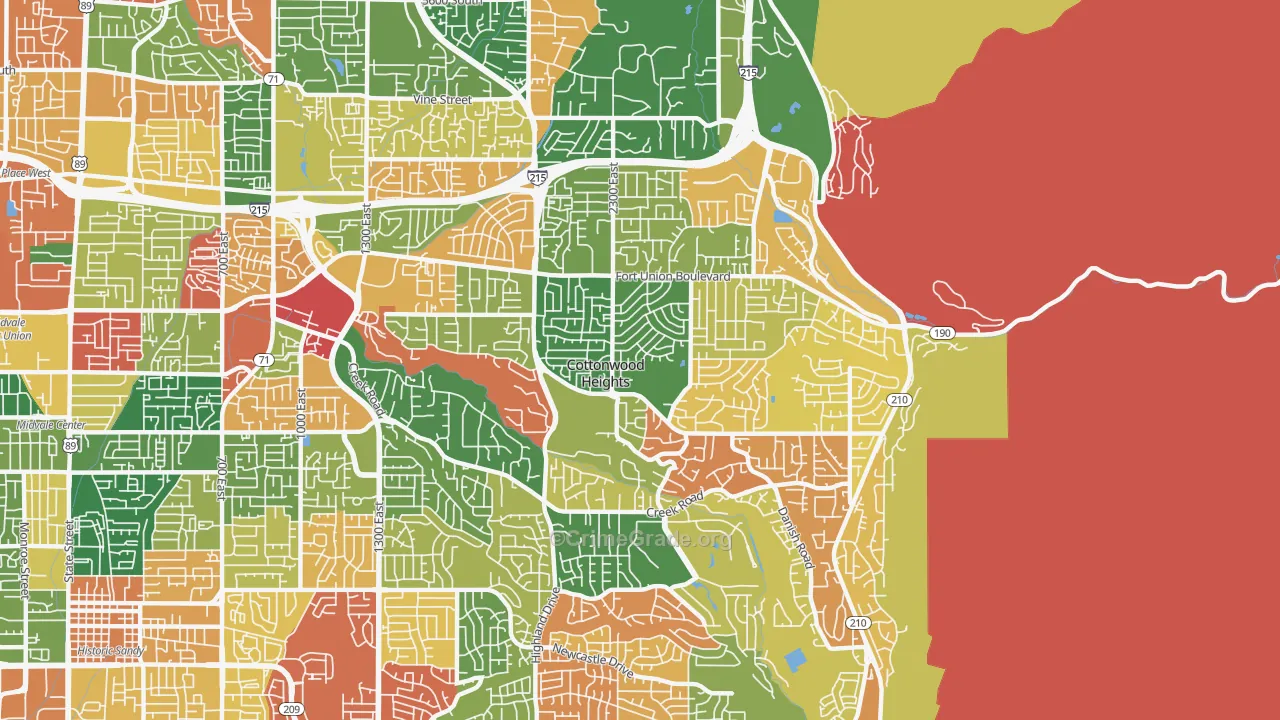 Cottonwood Heights, UT Map of Arson Rates
