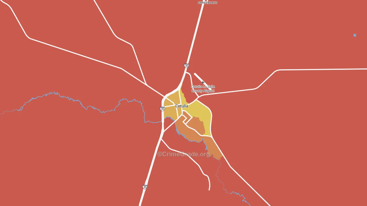 Cotulla, TX Map of Arson Rates