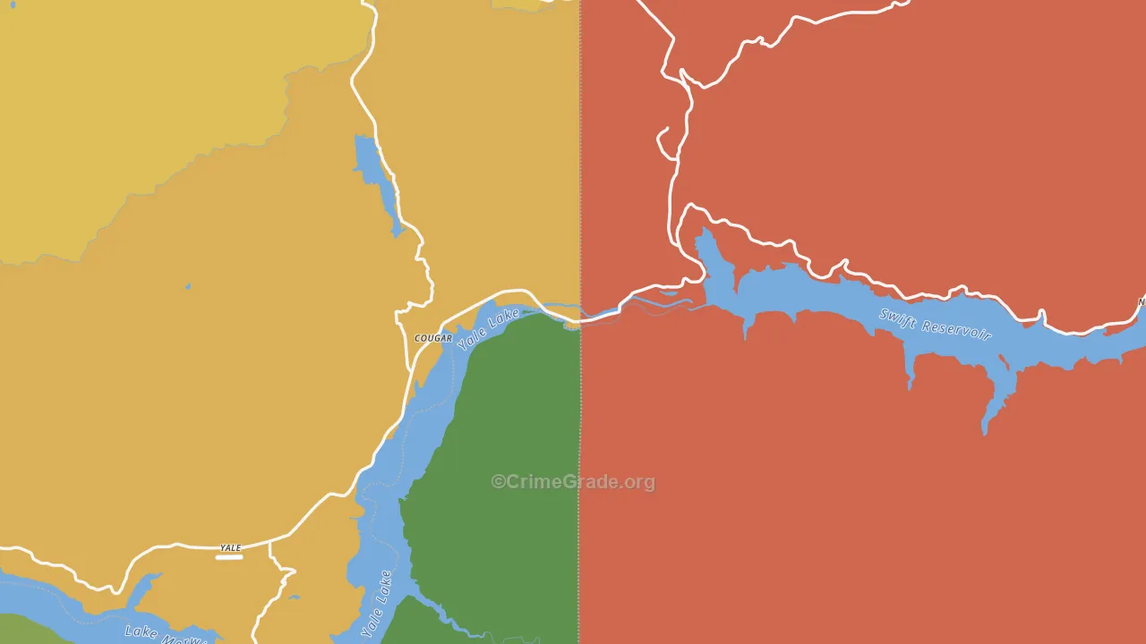 Cougar, WA Map of Arson Rates