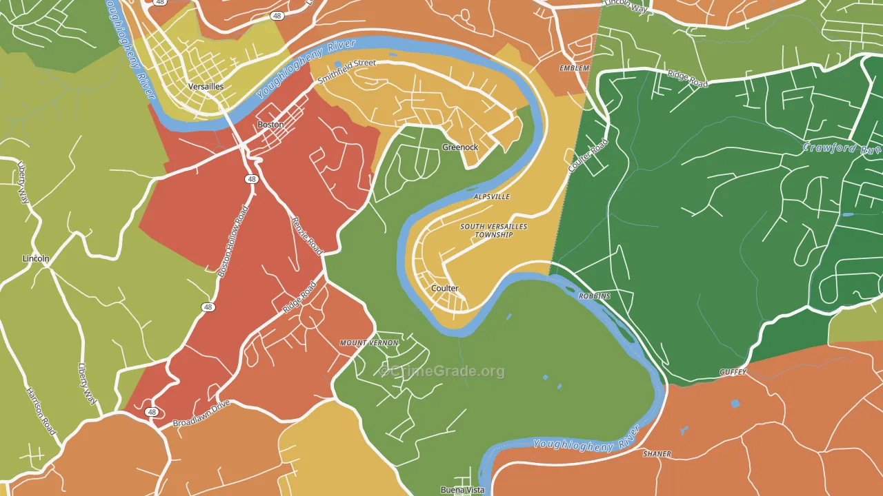 Coulters, PA Map of Arson Rates