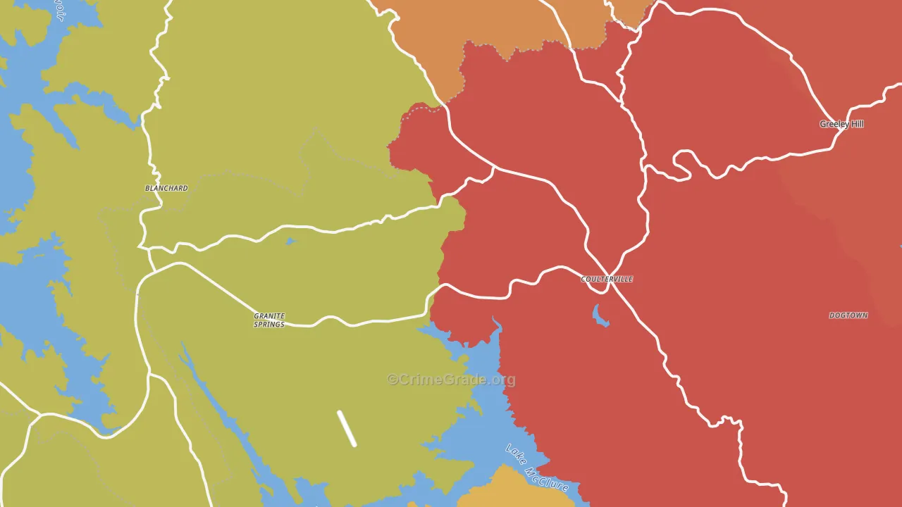 Coulterville, CA Map of Arson Rates