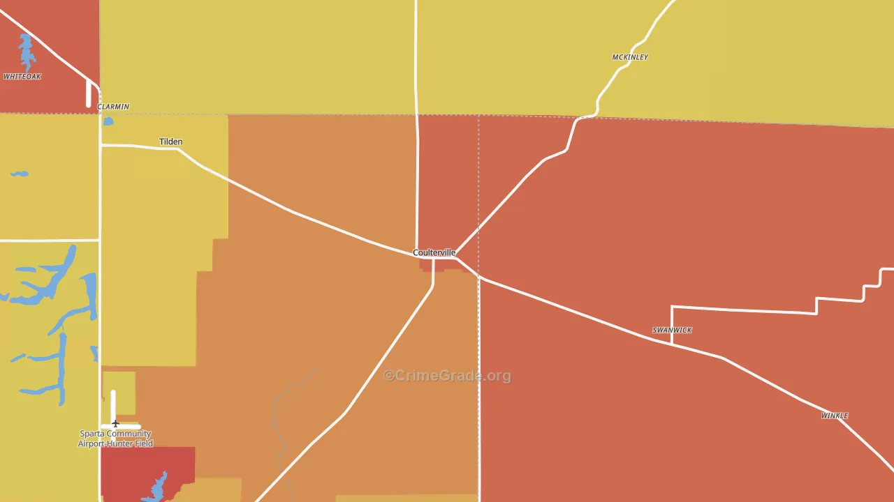 Coulterville, IL Map of Arson Rates